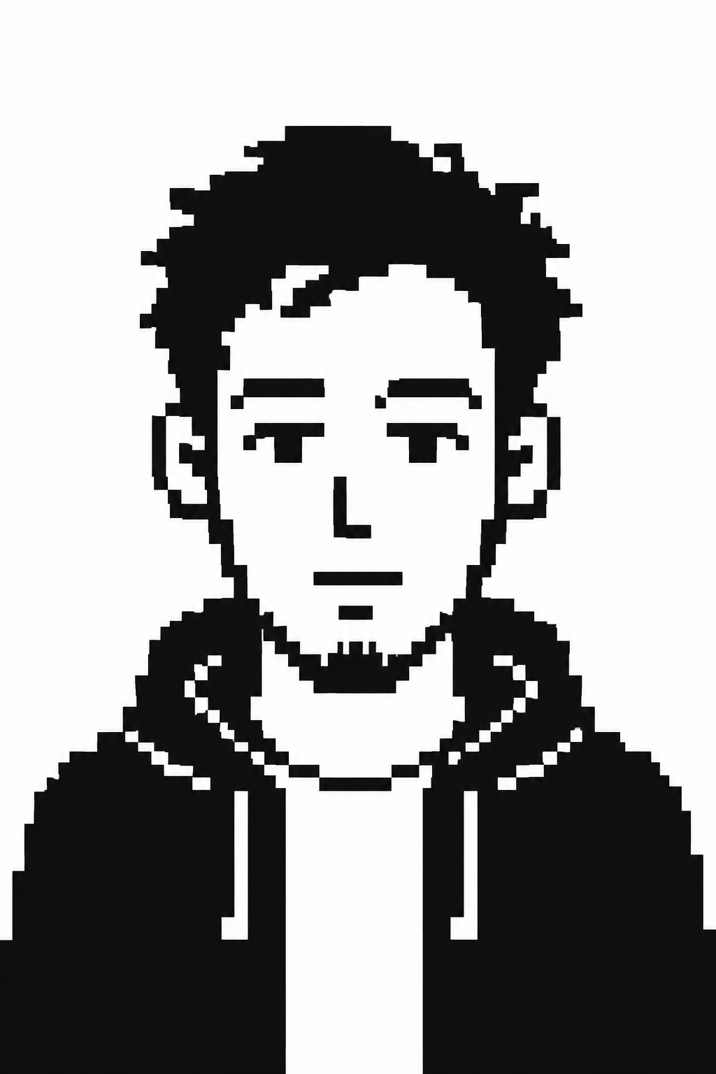 Milo — pixel portrait in a hoodie